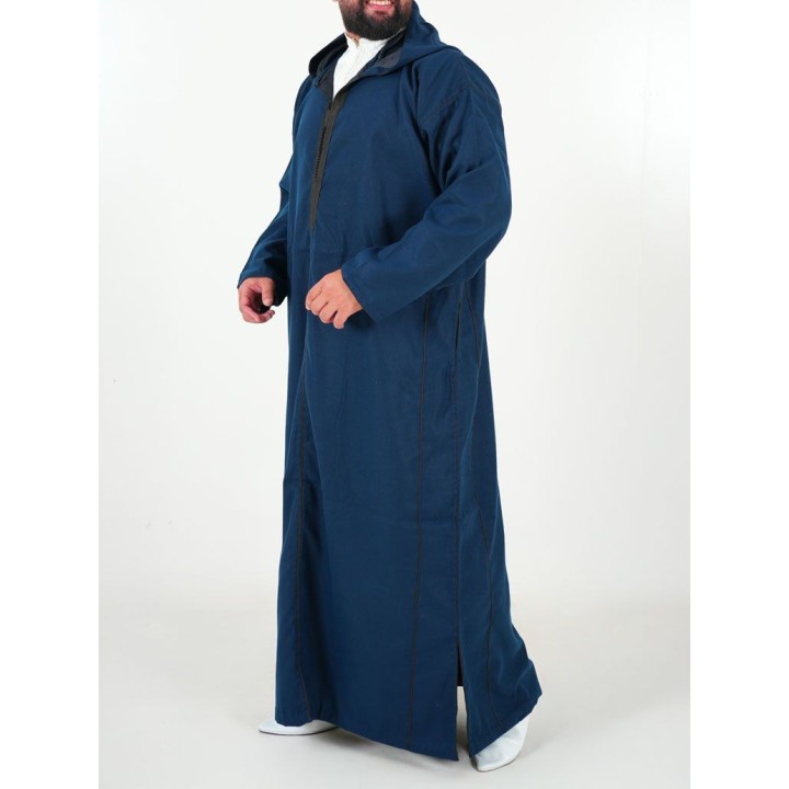 Djellaba marocaine Mlifa - bleu nuit