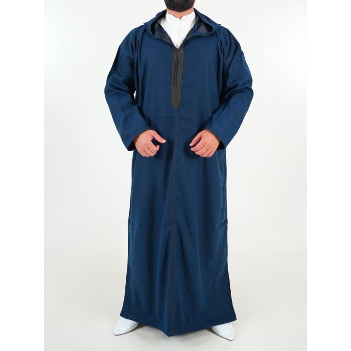 Djellaba marocaine Mlifa - bleu nuit