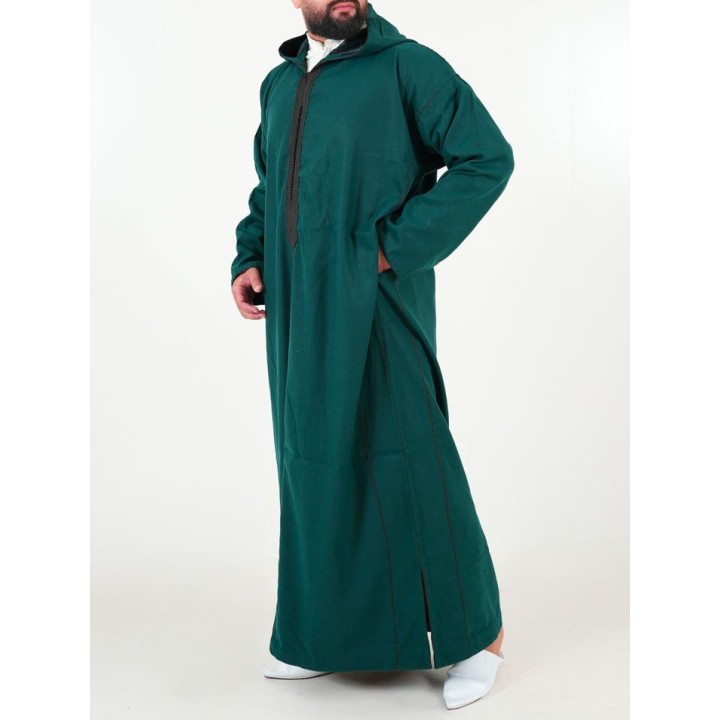 Marokkanische Djellaba Mlifa - tannengrün