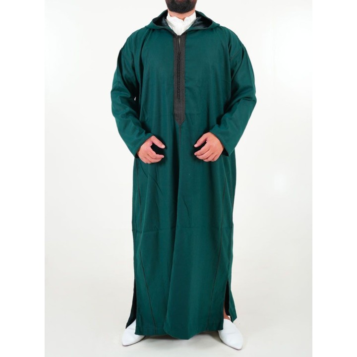 Marokkanische Djellaba Mlifa - tannengrün