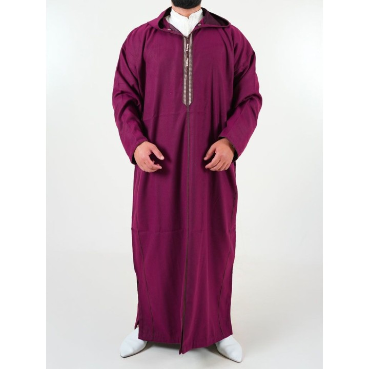 Marokkanische Djellaba Mlifa - bordeaux