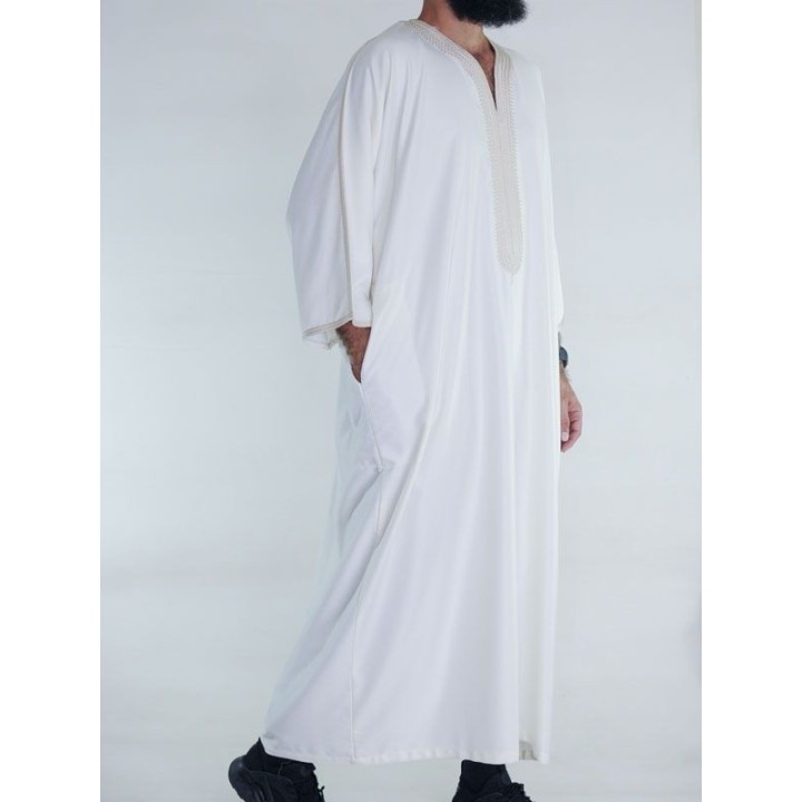 Marokkanische Gandoura Amir - Off-White
