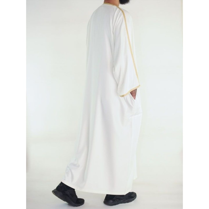 Marokkanische Gandoura Amir - off white / gold