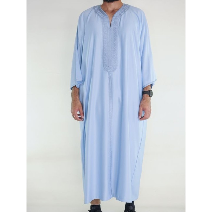 Marokkanische Gandoura Amir - hellblau