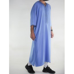 Gandoura marocaine Amir - bleu jean