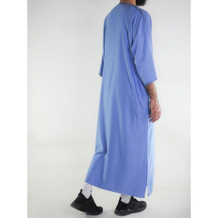Gandoura marocaine Amir - bleu jean