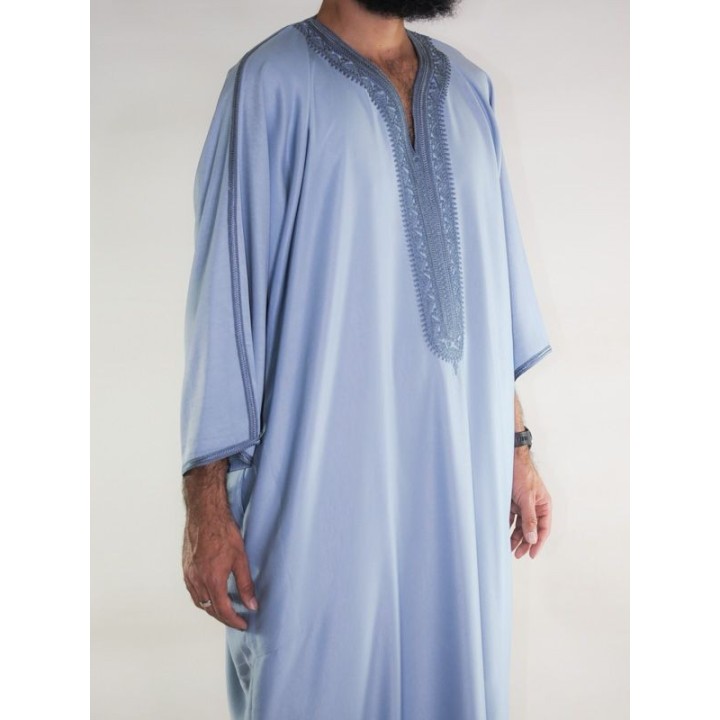 Gandoura marocaine Amir - gris clair