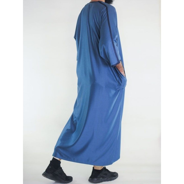 Marokkanische Gandoura Amir - marineblau