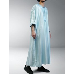 Gandoura marocaine jawhara - bleu cyan