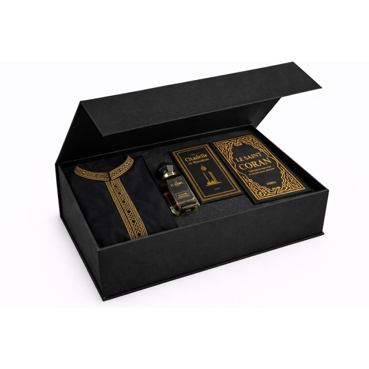 Set Qamis Nabil Sultan Schwarz / Gold