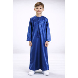 Qamis emirati Kind satiniert - Marineblau