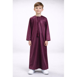Qamis emirati Kind satiniert - Bordeaux