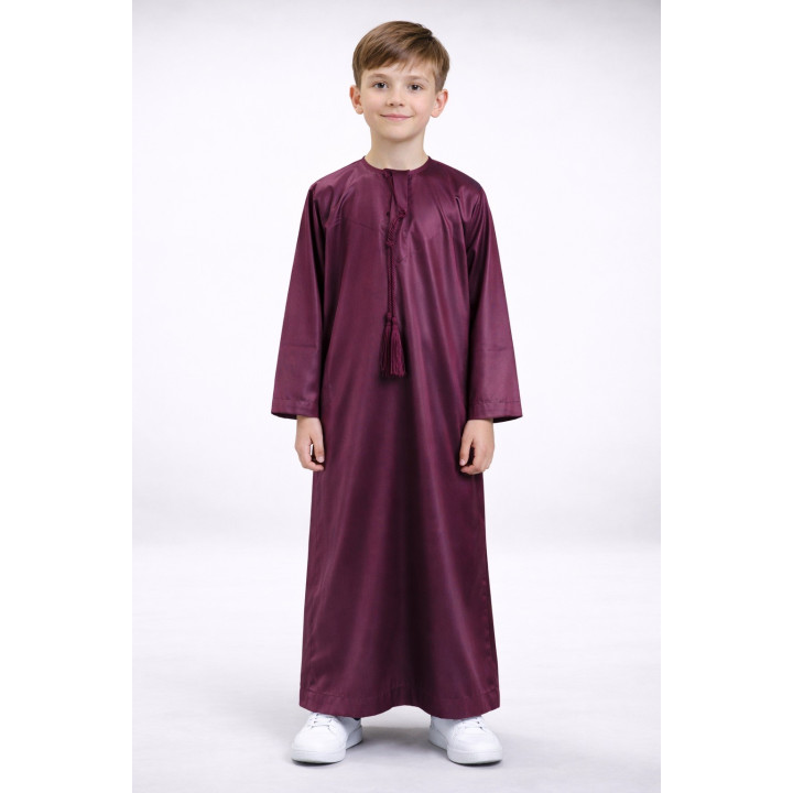 Qamis emirati Kind satiniert - Bordeaux