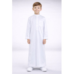 Qamis Enfant saoudien satiné - Blanc