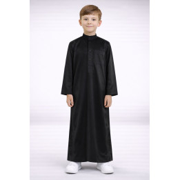 Qamis Enfant saoudien satiné - Noir