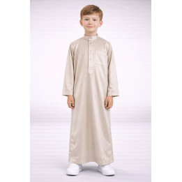 Qamis Enfant saoudien satiné - Beige