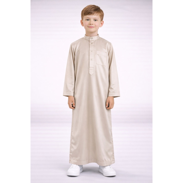 Qamis Kind saudisch satiniert - Beige