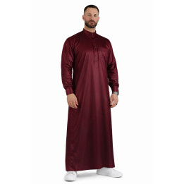 Qamis Saoudien Bordeaux - Satiné Precious