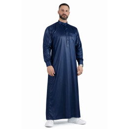 Qamis Saoudien Bleu Marine - Satiné Precious