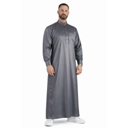 Qamis Saoudien Gris Foncé - Satiné Precious