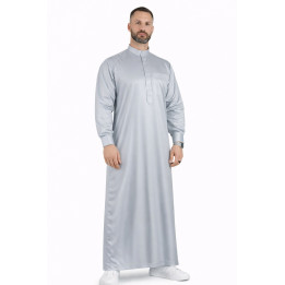 Qamis Saoudien Gris Clair - Satiné Precious