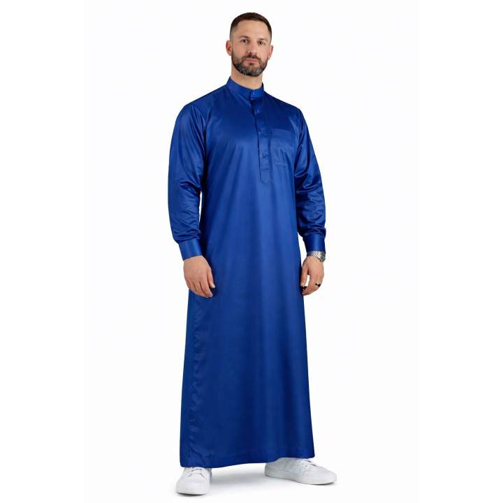 Qamis Saoudien Bleu roi - Satiné Precious