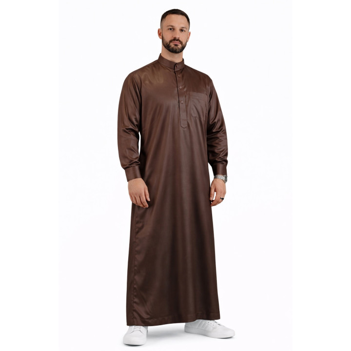 Saudi Qamis Bordeaux - Satiniert Precious
