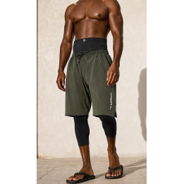 Sarouel swimshort de bain kaki - Qabail