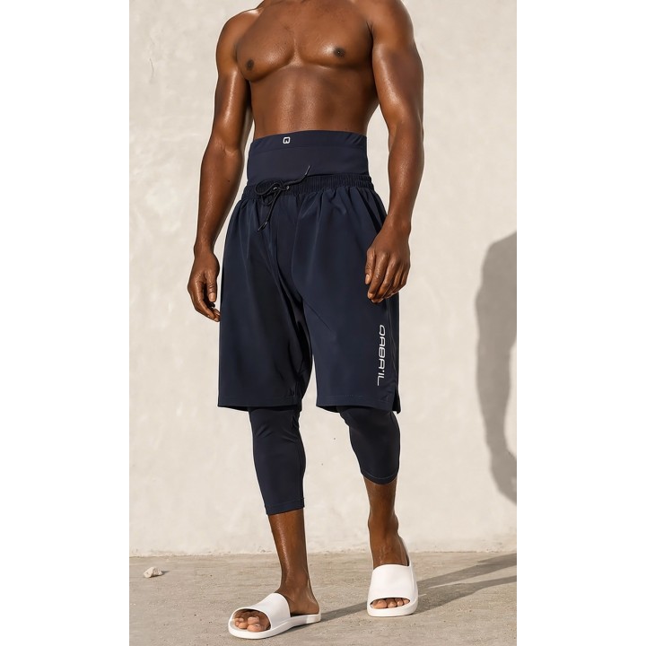 Sarouel swimshort de bain bleu nuit - Qabail