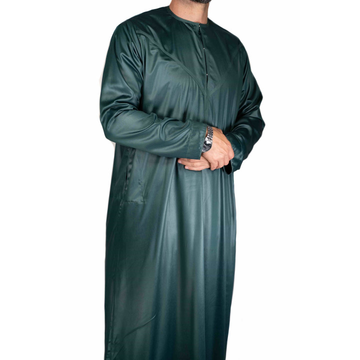 Qamis Emirati Grün Flasche - Satin Precious