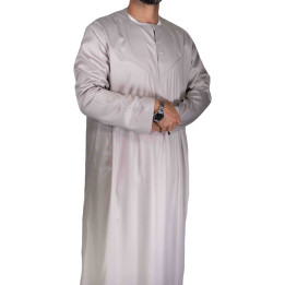 Qamis Emirati Beige/Grau - Satin Precious