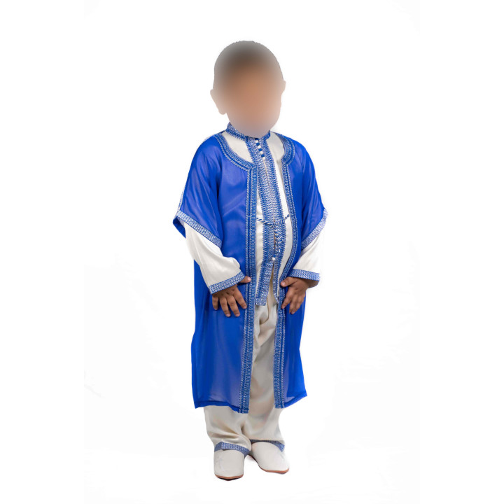 Jabador enfant 3 pièces - Tenue de circoncision enfant - Bleu