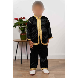 Jabador enfant 2 pièces - Tenue de circoncision enfant - Noir