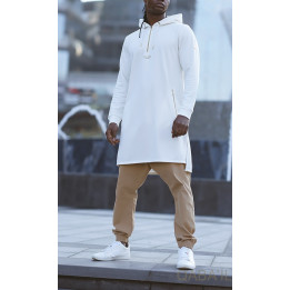 Kurzer Qamis basic hood ecru /gold