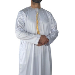 Qamis Omani Weiß - Satiné