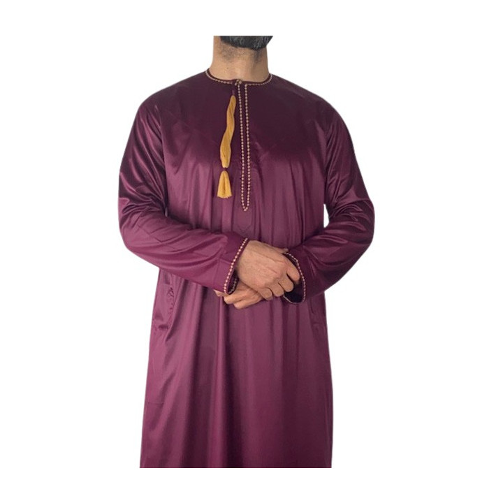 Qamis Omani Bordeaux - Satiniert