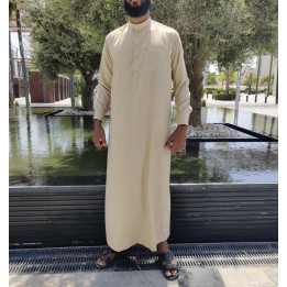 Qamis Saoudien Beige - Coton