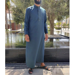 Saudi-Arabischer Qamis Flaschengrün - Baumwolle