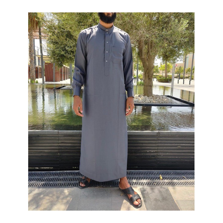Saudi Qamis Dunkelgrau - Baumwolle