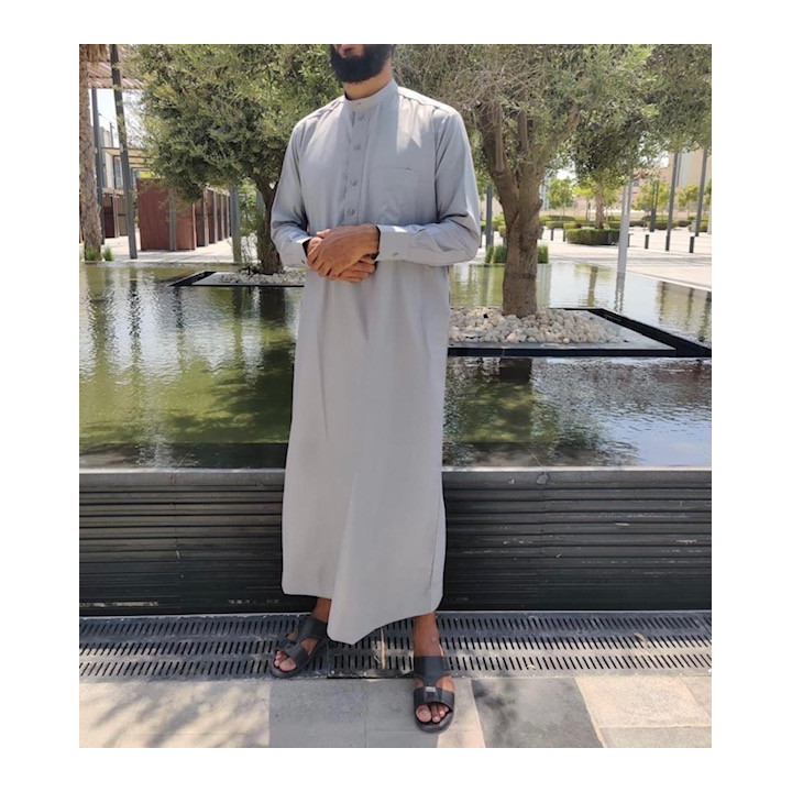 Qamis Saoudien Gris clair - Coton