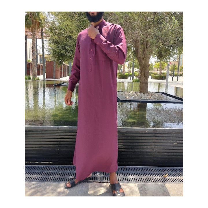 Qamis Saoudien Bordeaux - Coton