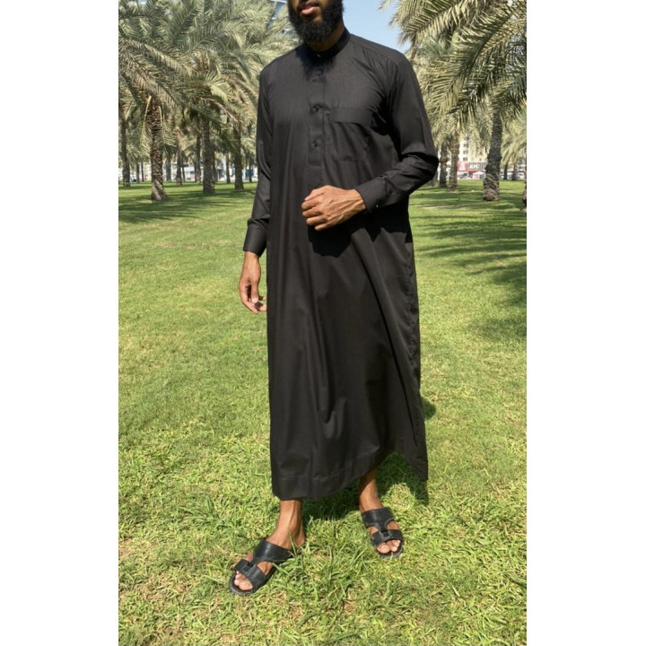 Qamis Saoudien Noir - Coton