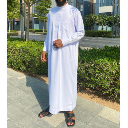Saudi Qamis Weiß - Baumwolle