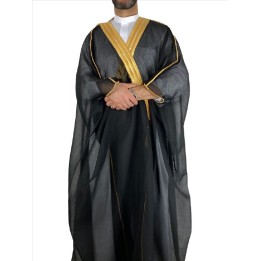 Saudischer Bisht Schwarz und Gold