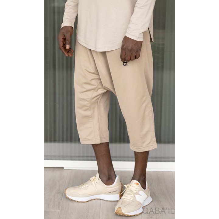 Leichte Sarouel Pantacourt - Beige - Qabail
