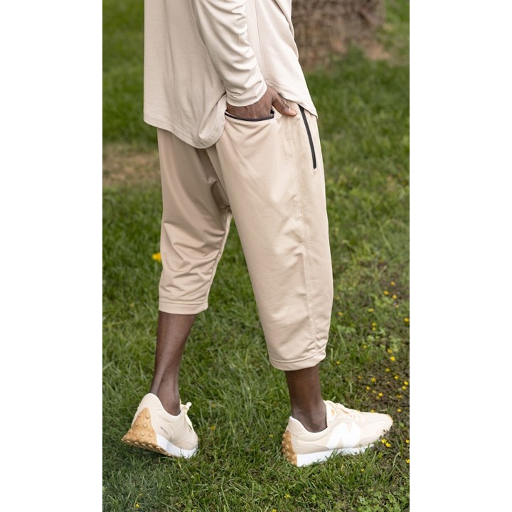 Leichte Sarouel Pantacourt - Beige - Qabail
