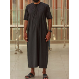 Qamis emirati coton manches courtes Noir