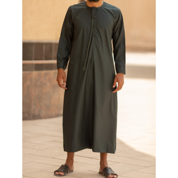 Qamis Emirati Vert Bouteille - Coton