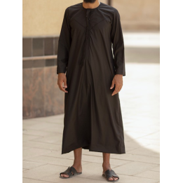 Qamis Emirati Noir - Coton