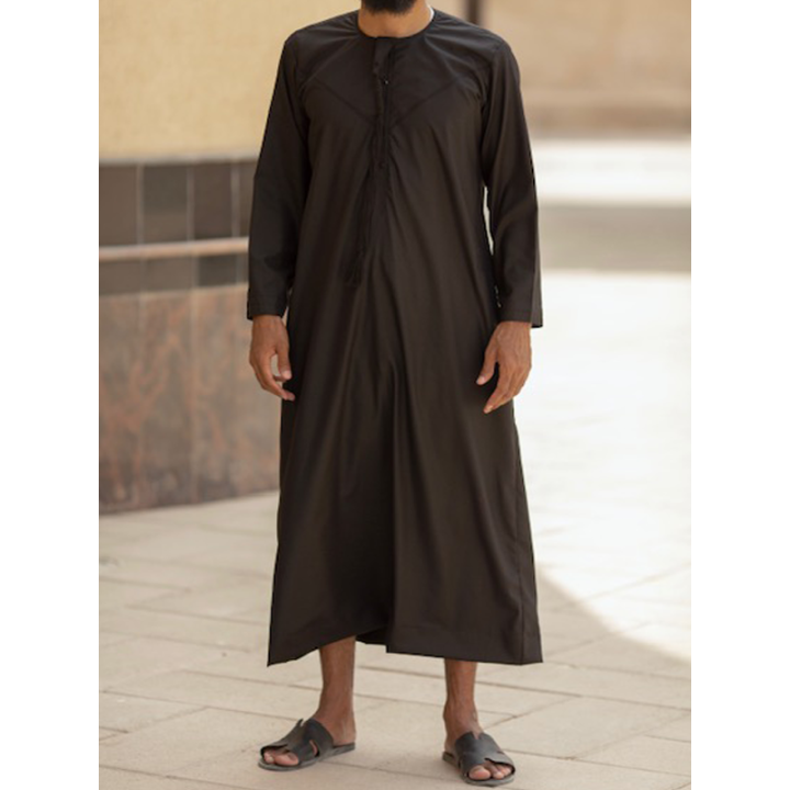 Qamis Emirati Noir - Coton